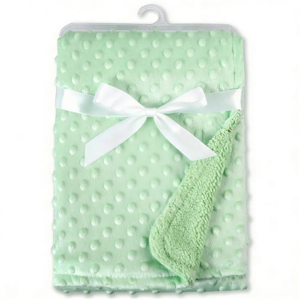 Newborn Thermal Soft Swaddle Wrap Baby Blanket & Swaddling Fleece Blanket Winter Solid Bedding Set Cotton Quilt Infant Bedding