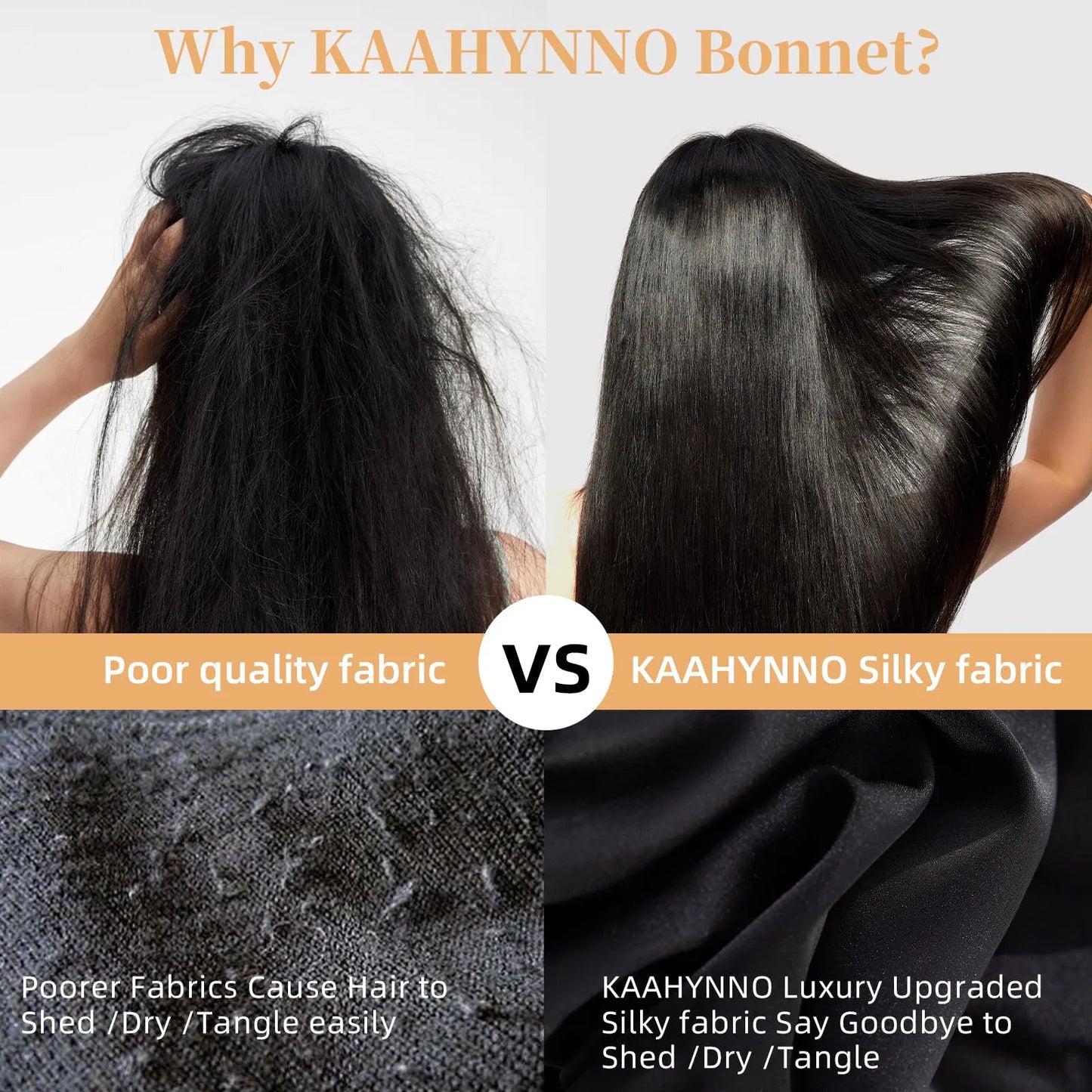 Silk Bonnet For Sleeping Women, Satin Hair Bonnet For Sleeping For Wavy Curly Natural Hair Women Men - Black