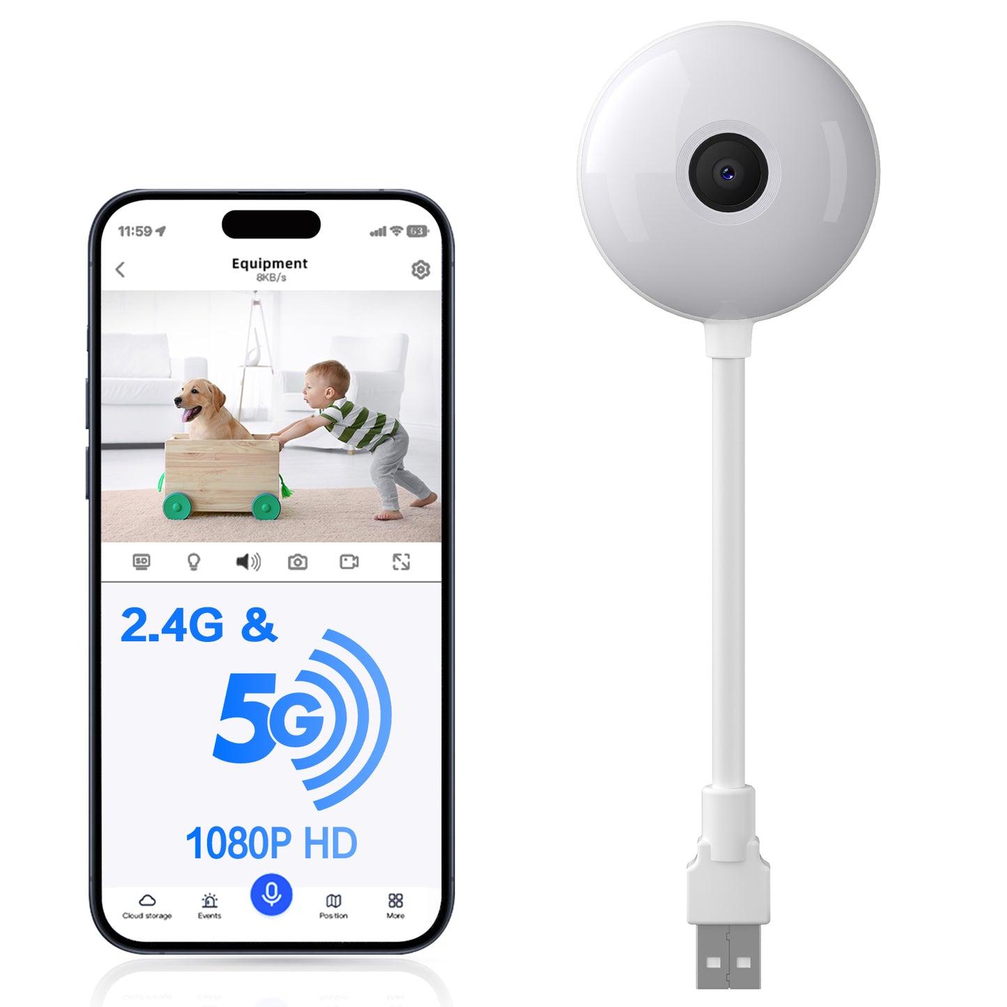 WiFi Baby Monitor Camera, 2K, Smart Baby Camera with Motion Tracking, Night Vision,Two Way Audio&Sound Detection