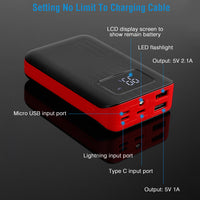 Portable Power Bank with Dual USB & LCD Display