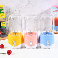 Portable USB Rechargeable Blender 6 Blades Mini Juicer Cup for Travel Sports Kitchen 410ml Fruit Squeezer