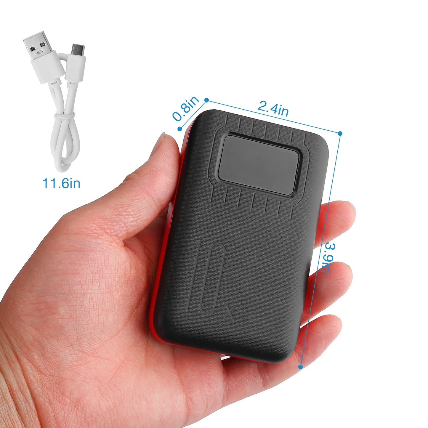 Portable Power Bank with Dual USB & LCD Display