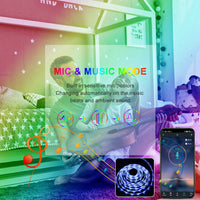 RGB LED Strip Lights with Bluetooth Remote