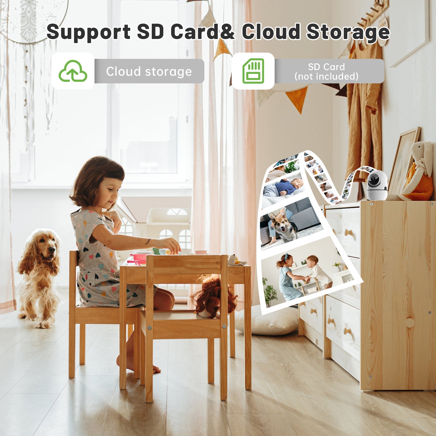 Pet Camera Indoor with Phone App, 3K Cat Dog Cameras with Speaker, Pan-Tilt WiFi Baby Monitor Camera for Home Security, Pet/Facial AI Detection Motion Tracking, 2-Way Talk, 2.4G/5G Wi-Fi