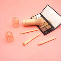 Makeup Brushes Set: 4 in 1 Mini Cute Makeup Brush Retractable Professional Foundation Blending Powder Eye Shadow Brush for Women Facial Cosmetics Makeup Brush Set