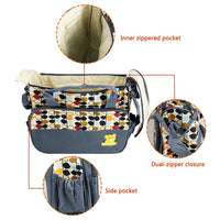 Mummy Diaper Shoulder Bag Set w/Changing Pad – Large Water-Resistant Nappy Bag with Insulated 5 Pockets