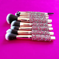 Diamond Inlaid Handmade Custom Makeup Brush 10 IN 1