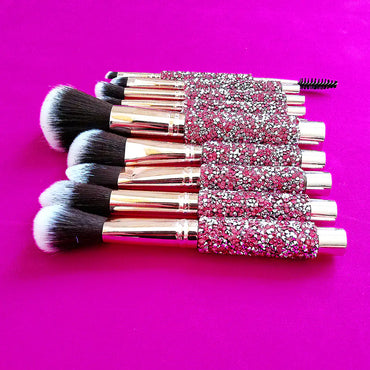 Diamond Inlaid Handmade Custom Makeup Brush 10 IN 1