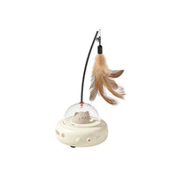 Electric UFO Cat Teaser Stick With Bell Training Pet Toys Replaceable Feather Interactive Cat Supplies Pet Supplies Pets Products