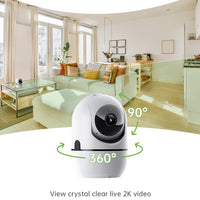 Pet Camera Indoor with Phone App, 3K Cat Dog Cameras with Speaker, Pan-Tilt WiFi Baby Monitor Camera for Home Security, Pet/Facial AI Detection Motion Tracking, 2-Way Talk, 2.4G/5G Wi-Fi