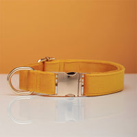 Multiple Colour Velvet Personalise Dog Collar Leash Set With Bow