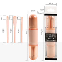 Makeup Brushes Set: 4 in 1 Mini Cute Makeup Brush Retractable Professional Foundation Blending Powder Eye Shadow Brush for Women Facial Cosmetics Makeup Brush Set
