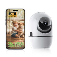 Pet Camera Indoor with Phone App, 3K Cat Dog Cameras with Speaker, Pan-Tilt WiFi Baby Monitor Camera for Home Security, Pet/Facial AI Detection Motion Tracking, 2-Way Talk, 2.4G/5G Wi-Fi