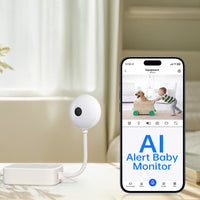 WiFi Baby Monitor Camera, 2K, Smart Baby Camera with Motion Tracking, Night Vision,Two Way Audio&Sound Detection