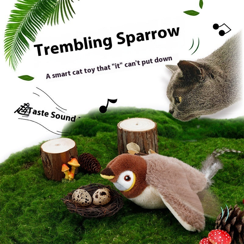 Cat Plush Toys For Indoor Cats Automatic Flapping Bird Cat Toy USB Rechargeable Electronic Pet Enrichment Toys