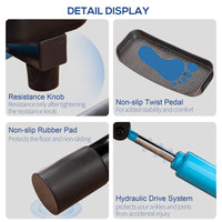 Twist Stepper Machine with Resistance Bands, Adjustable Workout Fitness Equipment with Handle Bar and LCD Display for Home Gym Exercise