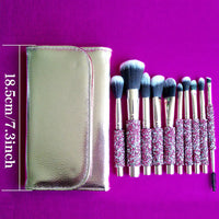 Diamond Inlaid Handmade Custom Makeup Brush 10 IN 1