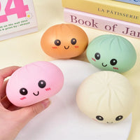 Simulated Colorful Dumpling Squishy Toys Slow Rising Stress Relief Fidget Ball, Soft Squeeze Decompression Toy for Adults & Kids