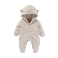 Newborn Baby Flannel Rompers Soft Warm Autumn Winter Bodysuit for Boys & Girls Cartoon Print Jumpsuit 0-19M Newborn Baby Clothes