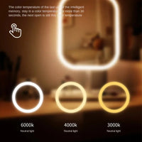 Unique Designer Vanity Mirror Three ColorsLEDLight Makeup Mirror Touch Control Desktop Mirror Bedroom Dressing Mirror