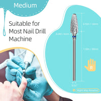 HYTOOS Bullet Carbide Nail Drill Bits Professional Rotary Flame Nail Bit Manicure Acrylic Gel Remover Nails Accessories Tools