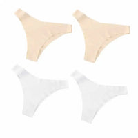 Ice Silk Low Rise Panties Seamless Underwear Women V-Shaped Briefs Quick-Drying Sports Thongs Female Underpants S-L 4Pcs/Set