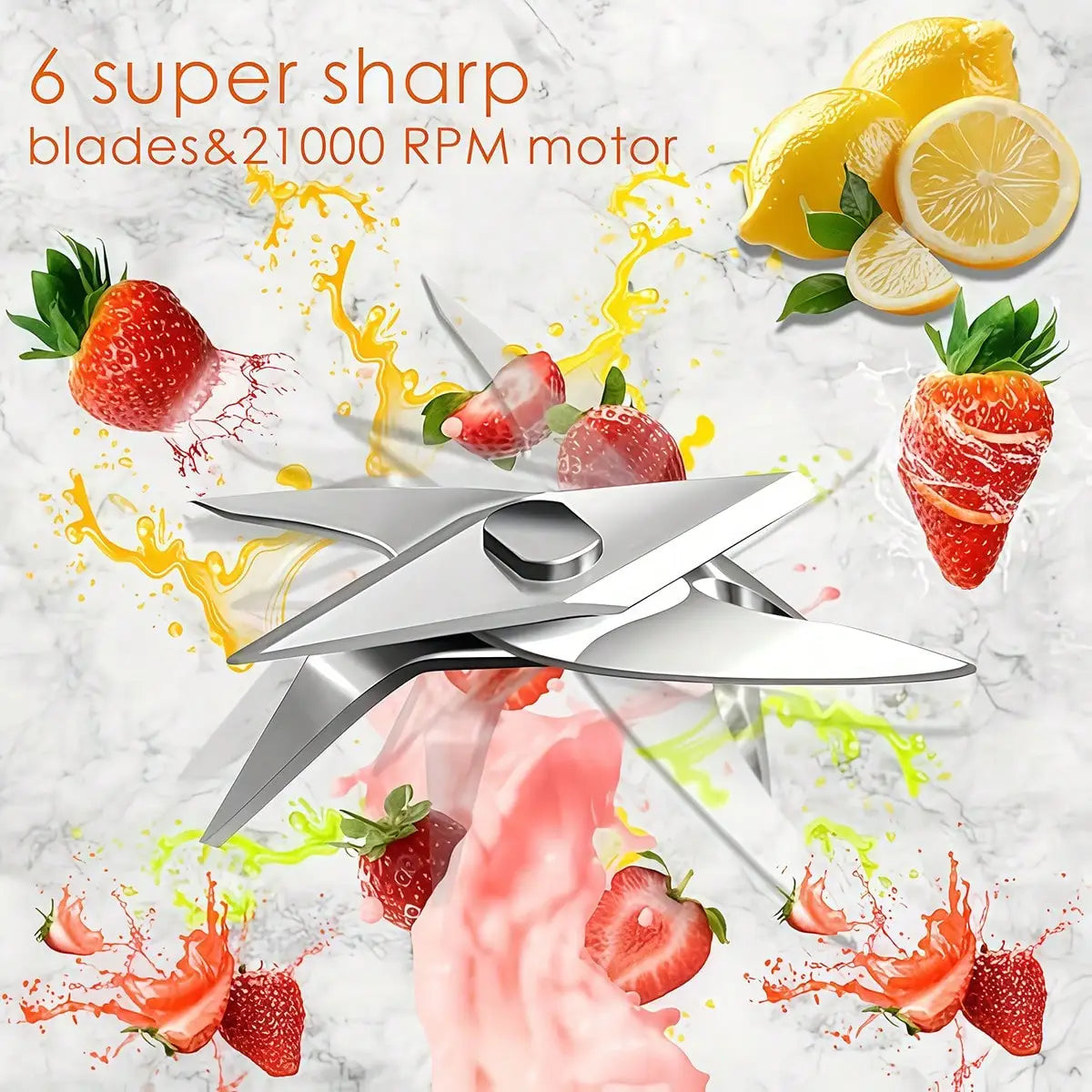 Portable Blender Juicer with Cup - Crush Fruits Veggies for Smoothies, Kitchen Gym Essential