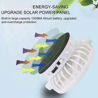 Solar Fan Hat USB Rechargeable Sunscreen Cap with Built-in Fan Outdoor Sun Protection Sunhat for Fishing Hiking Golf Camping