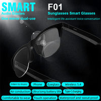 Smart Bluetooth V5.4 Sunglasses Glasses Call Outdoor Sports Headphones HIFI Black Technology Anti-touch UV For Men And Women