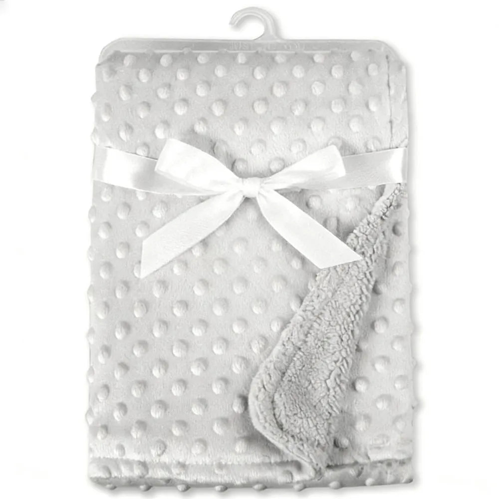 Newborn Thermal Soft Swaddle Wrap Baby Blanket & Swaddling Fleece Blanket Winter Solid Bedding Set Cotton Quilt Infant Bedding