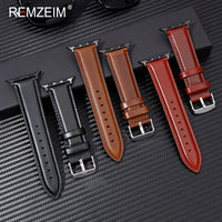 Genuine Leather Strap for Apple Watch 9 Ultra 49mm Series 9 8 7 45mm 41mm Man Woman Band for IWatch 6 5 4 Se 44 42mm Bracelet