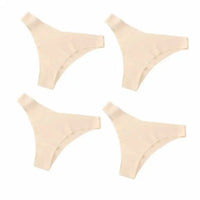 Ice Silk Low Rise Panties Seamless Underwear Women V-Shaped Briefs Quick-Drying Sports Thongs Female Underpants S-L 4Pcs/Set