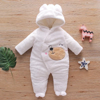 New Baby Plush Climbing Clothes Baby Warm and Thick Cartoon Dog Rabbit Cute Cotton Clothes for 0-2 Years Autumn and Winter