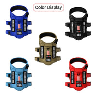 Dog Harness with 4 Dog Patches, Reflective Pet Harness with Durable Soft Padded Handle for Training Med