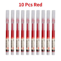 Needle Type Gel Pens Straight Liquid Ballpoint Pen Kawaii Stationery School Office Supplies Writing 10Pcs/set High