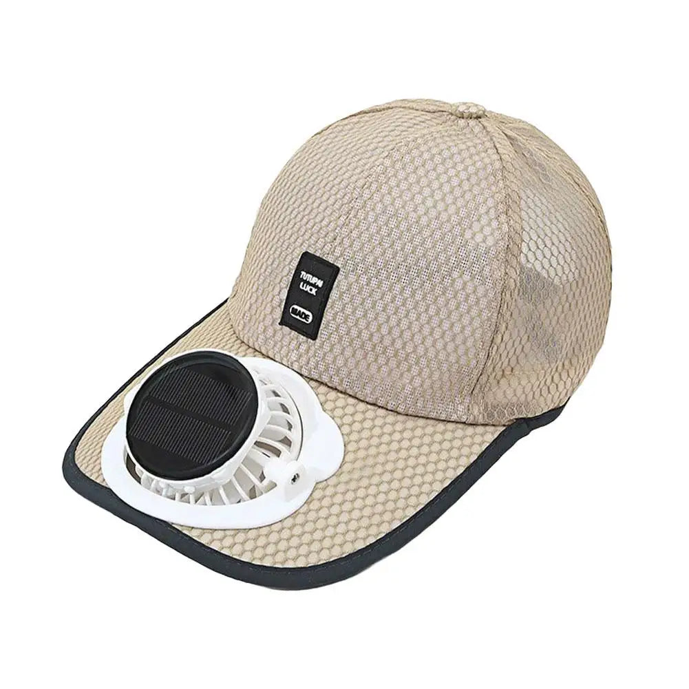 Solar Fan Hat USB Rechargeable Sunscreen Cap with Built-in Fan Outdoor Sun Protection Sunhat for Fishing Hiking Golf Camping