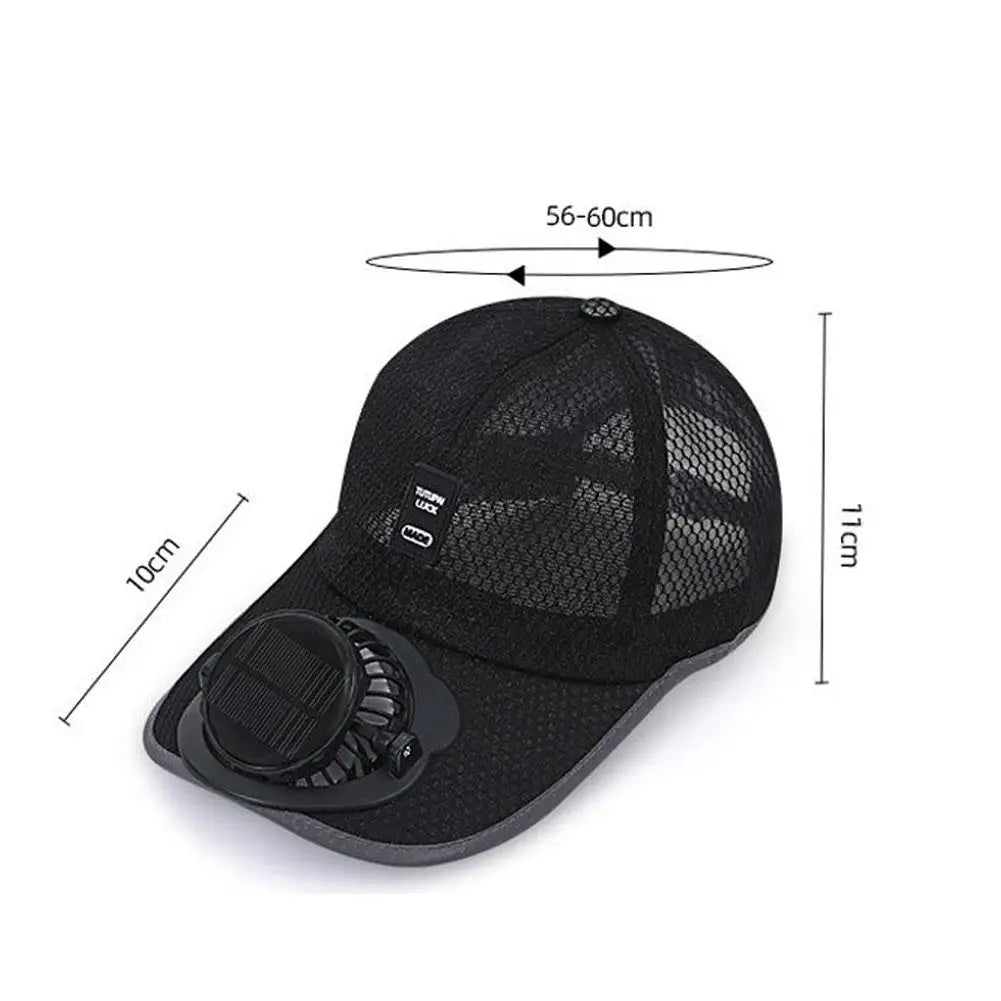 Solar Fan Hat USB Rechargeable Sunscreen Cap with Built-in Fan Outdoor Sun Protection Sunhat for Fishing Hiking Golf Camping