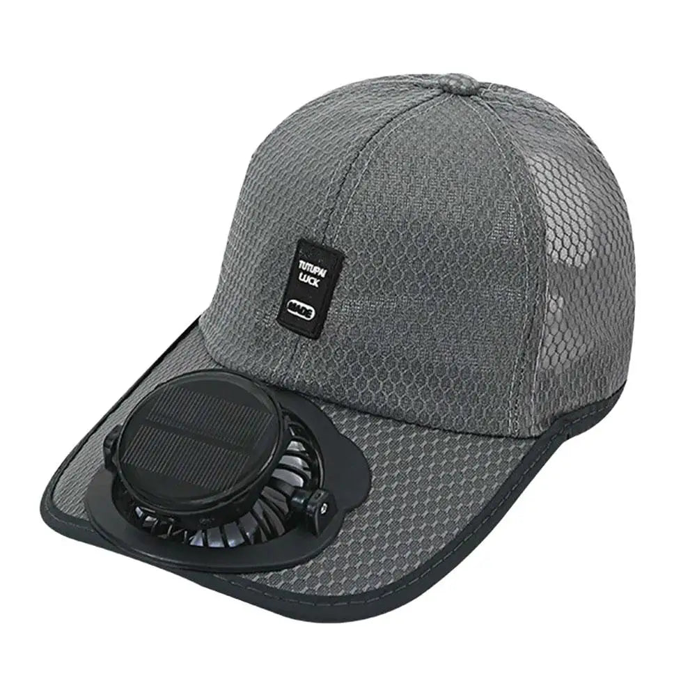 Solar Fan Hat USB Rechargeable Sunscreen Cap with Built-in Fan Outdoor Sun Protection Sunhat for Fishing Hiking Golf Camping
