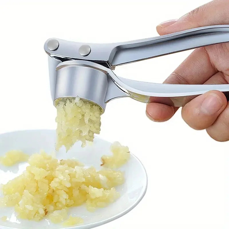 1pc Stainless Steel Garlic Press Ginger Crusher Heavy-Duty Manual Handheld Crusher Daily Cooking Garlic Crusher, Ginger Grater
