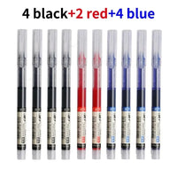 Needle Type Gel Pens Straight Liquid Ballpoint Pen Kawaii Stationery School Office Supplies Writing 10Pcs/set High