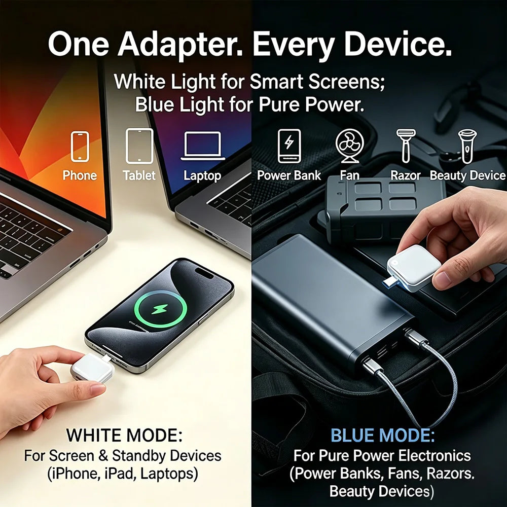 Smart Charging Adapter with Physical Cut Off Breaker, Auto Stop Power Supply When Full, Overcharge Protection for Laptop Tablet