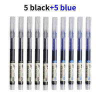 Needle Type Gel Pens Straight Liquid Ballpoint Pen Kawaii Stationery School Office Supplies Writing 10Pcs/set High