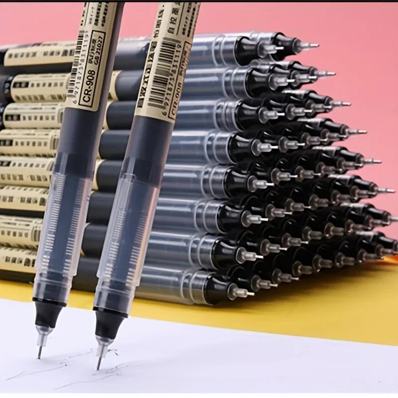 Needle Type Gel Pens Straight Liquid Ballpoint Pen Kawaii Stationery School Office Supplies Writing 10Pcs/set High