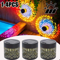 1/4pcs Solar Mandala Sunflower Outdoor Wall Light Waterproof Garden Decorative Lamp for Yard Courtyard Fence Decor
