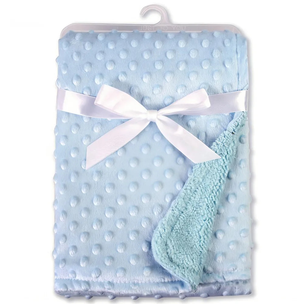 Newborn Thermal Soft Swaddle Wrap Baby Blanket & Swaddling Fleece Blanket Winter Solid Bedding Set Cotton Quilt Infant Bedding