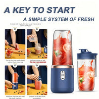 Portable Blender Juicer with Cup - Crush Fruits Veggies for Smoothies, Kitchen Gym Essential