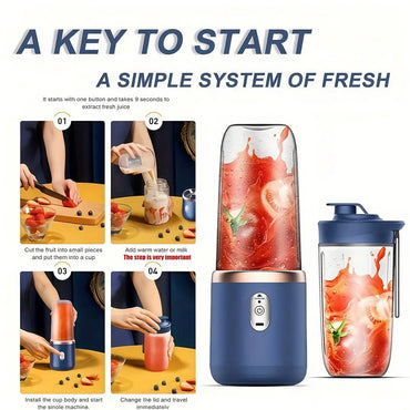 Powerful Portable Blender Juicer with Cup - Crush Fruits Veggies for Smoothies, Kitchen Gym Essential