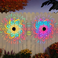 Solar Powered Mandala Sunflower Wall Light Outdoor Garden Decorative Lantern for Patio Courtyard Fence Landscape Lighting