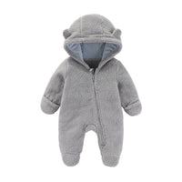 Newborn Baby Flannel Rompers Soft Warm Autumn Winter Bodysuit for Boys & Girls Cartoon Print Jumpsuit 0-19M Newborn Baby Clothes