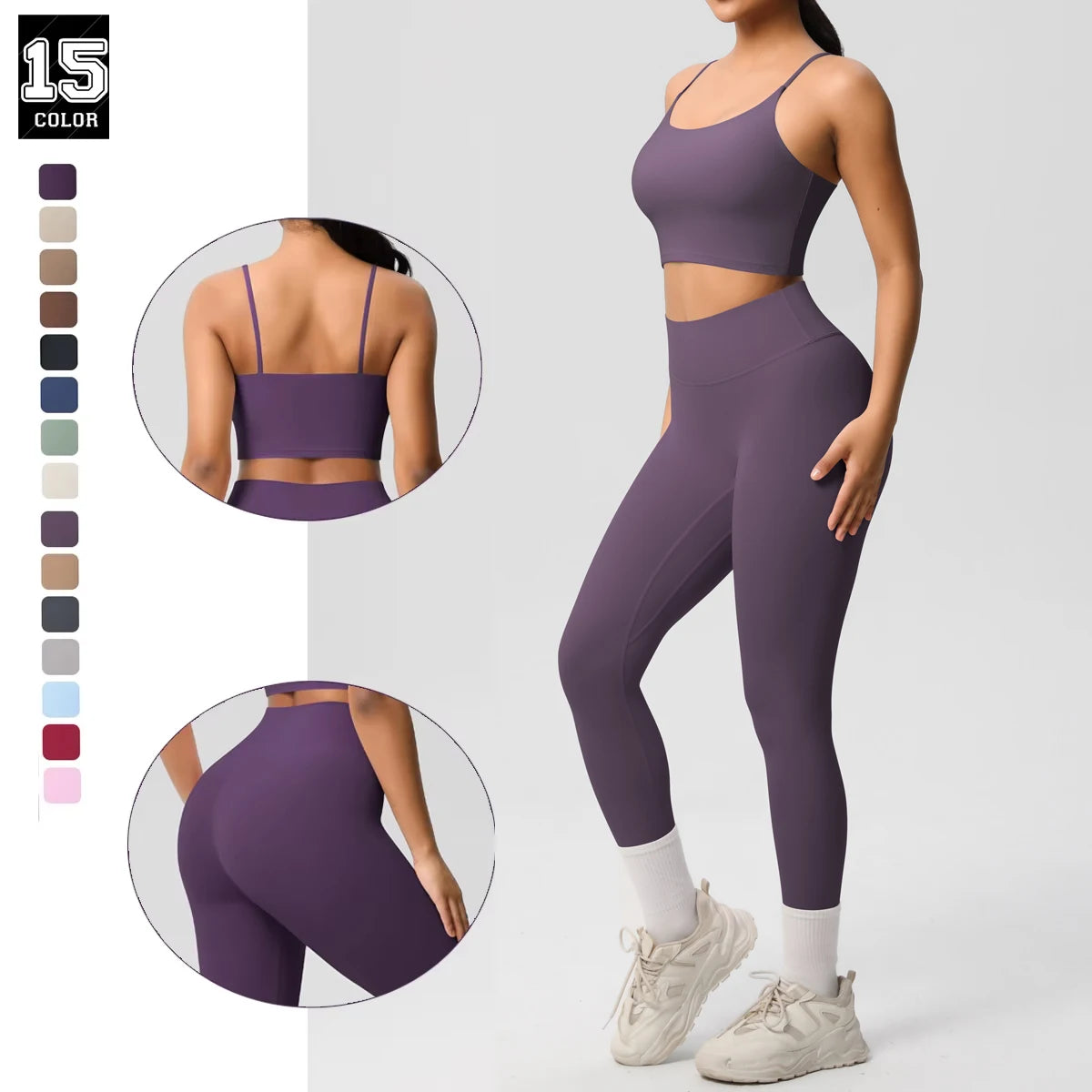 Yoga Clothes Women Tracksuit Athletic Wear Pilates Fitness Suit Gym Workout Push Up Clothes Sports Bra Leggings Suit 2 Piece